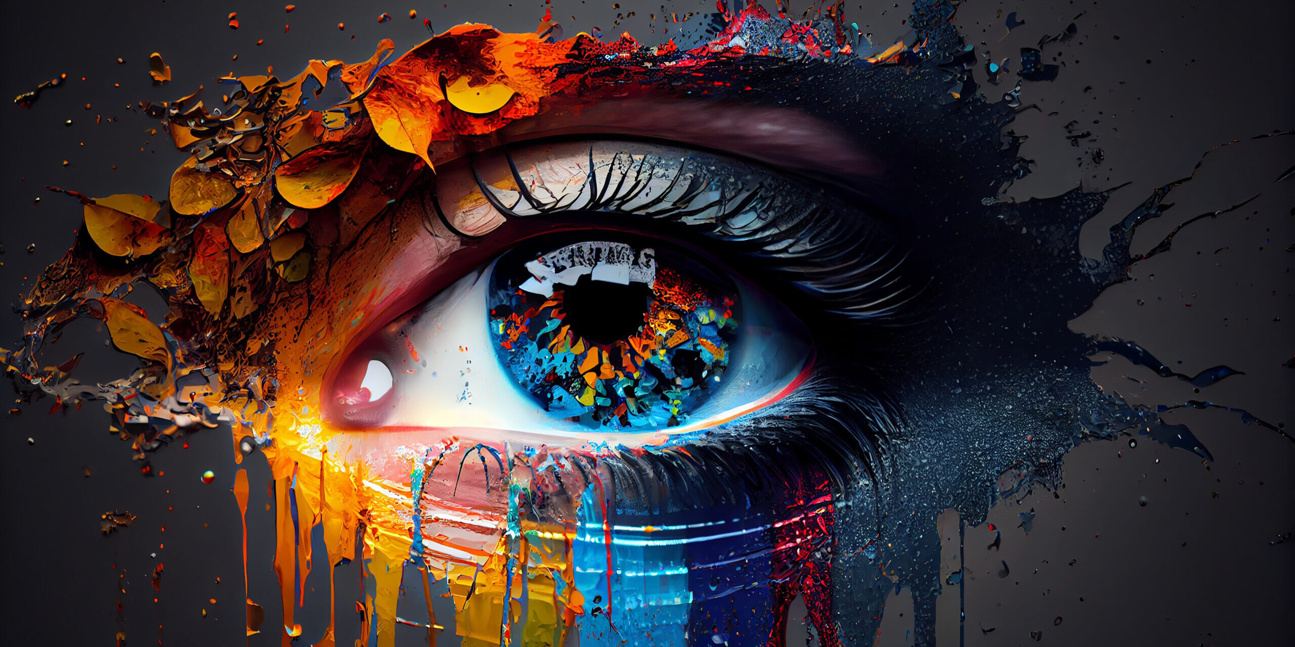 Abstract eye portrait of young women elegance generated by AI